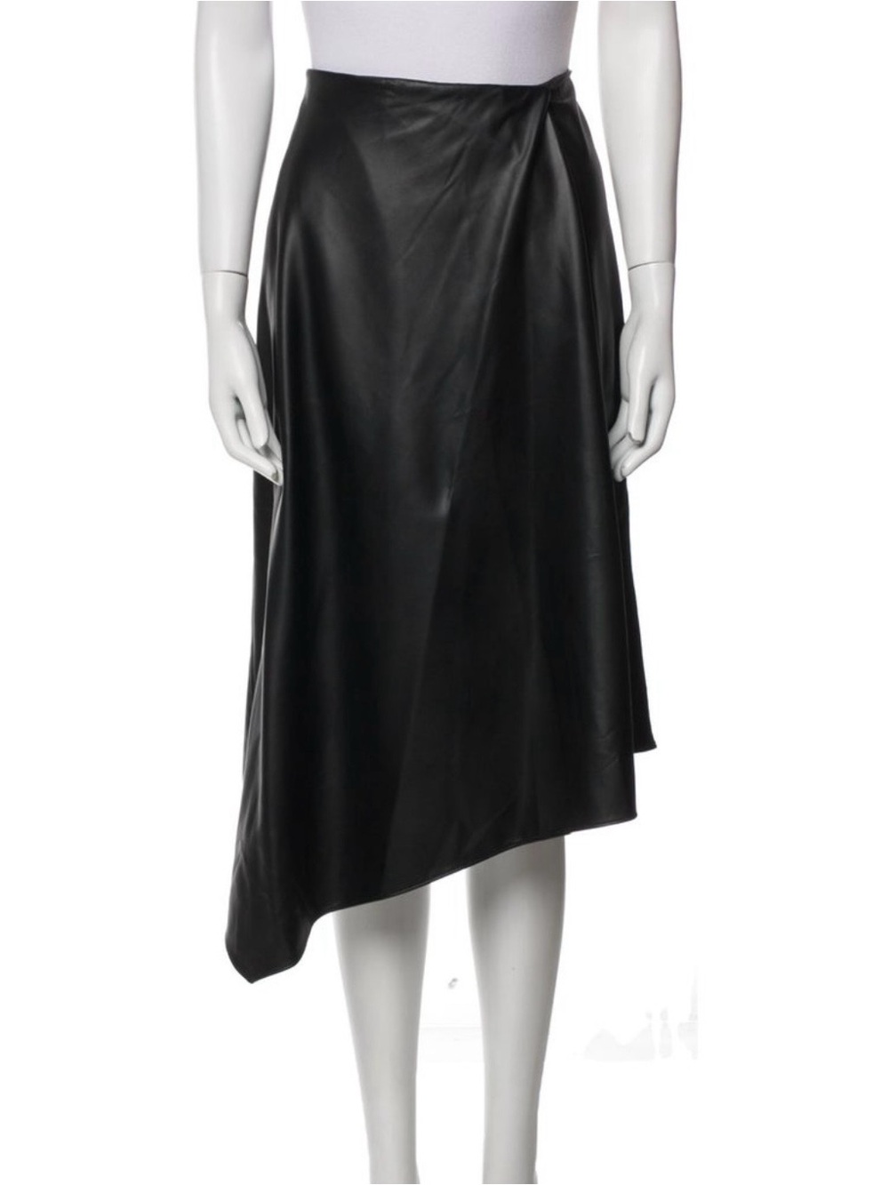 Alice + Olivia Black Asymmetrical Faux Leather Skirt